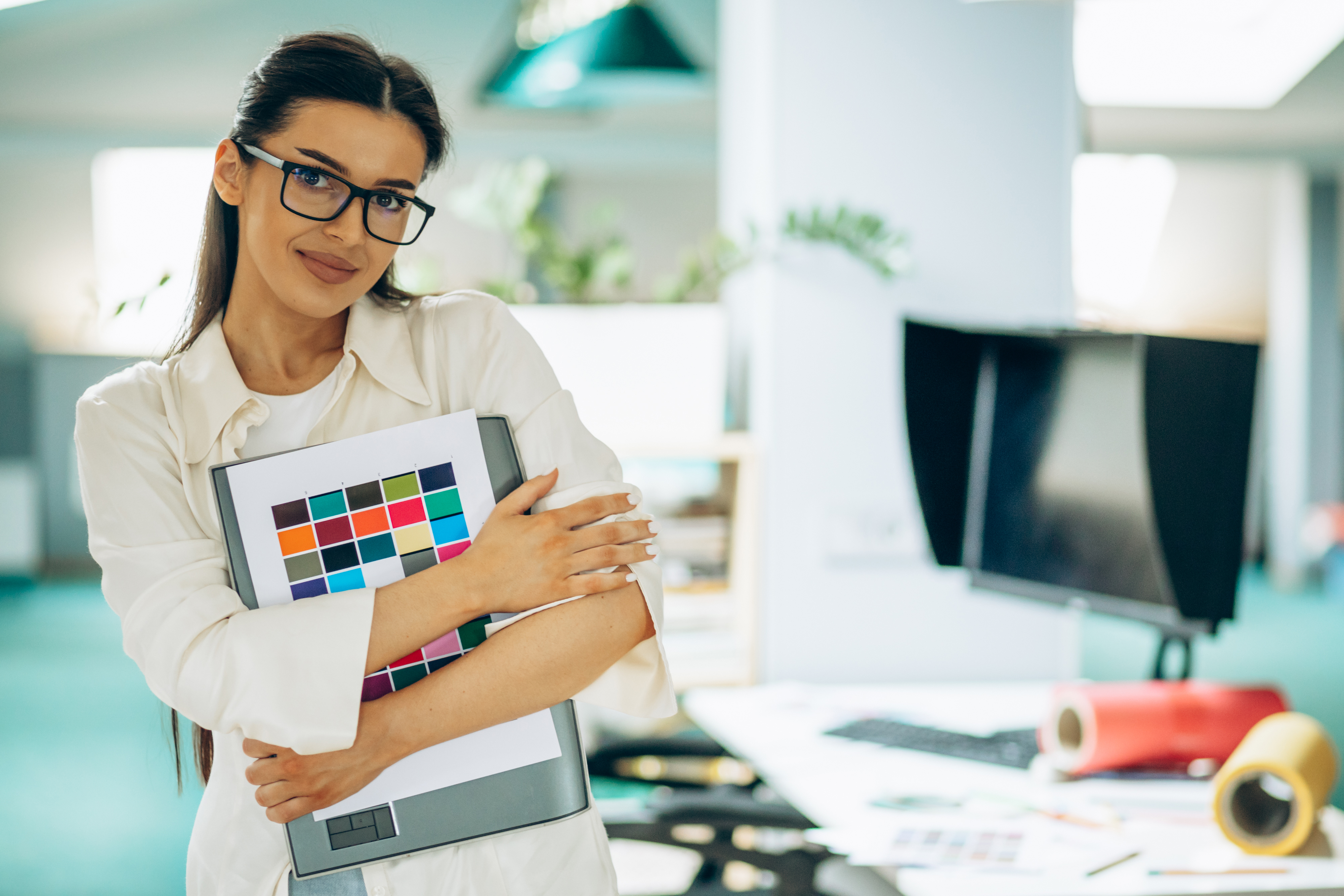 Designer with color palette